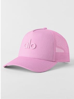 alo Pink Trucker Hat - Candy heart pink